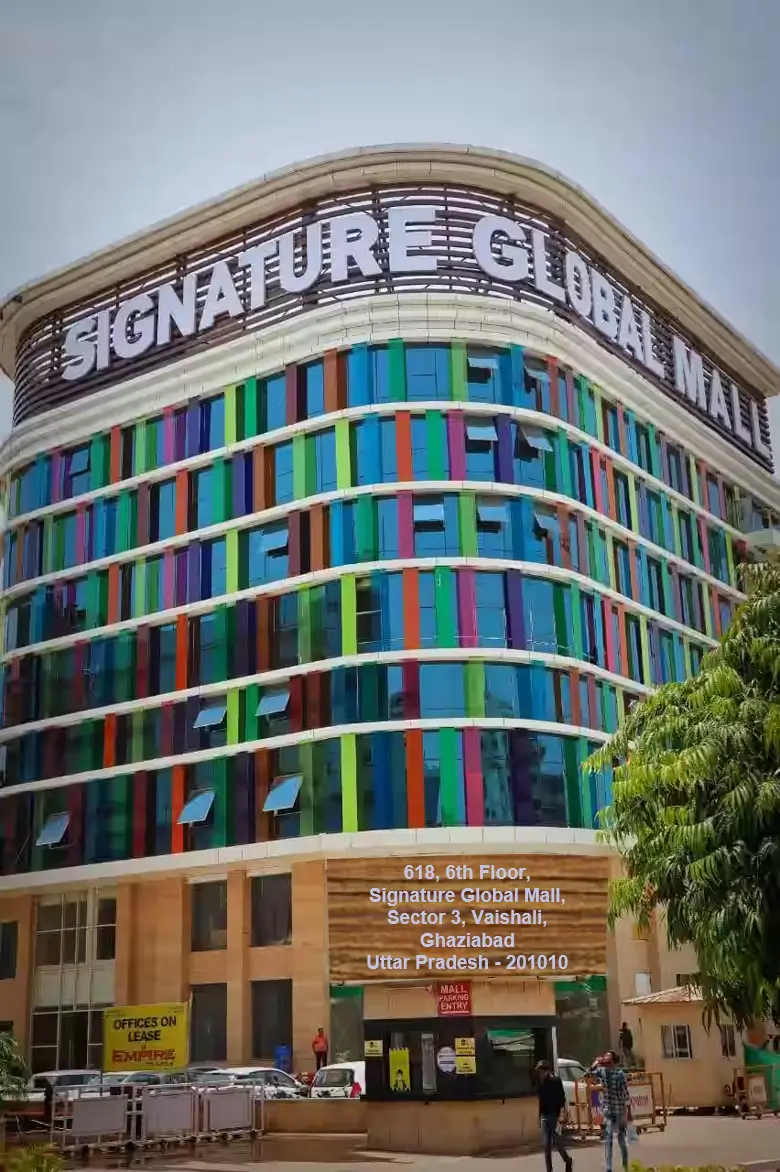 Our office nameplate at Signature Global Mall, Vaishali